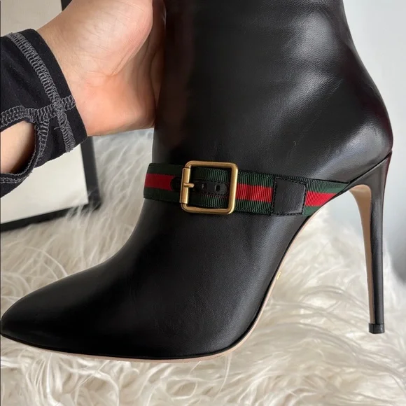 Gucci Black Leather High Heel Boots - Picture 2 of 8